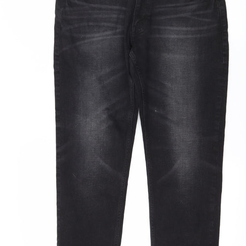 Marks and Spencer Mens Black  Denim Straight Jeans Size 32 in L28 in