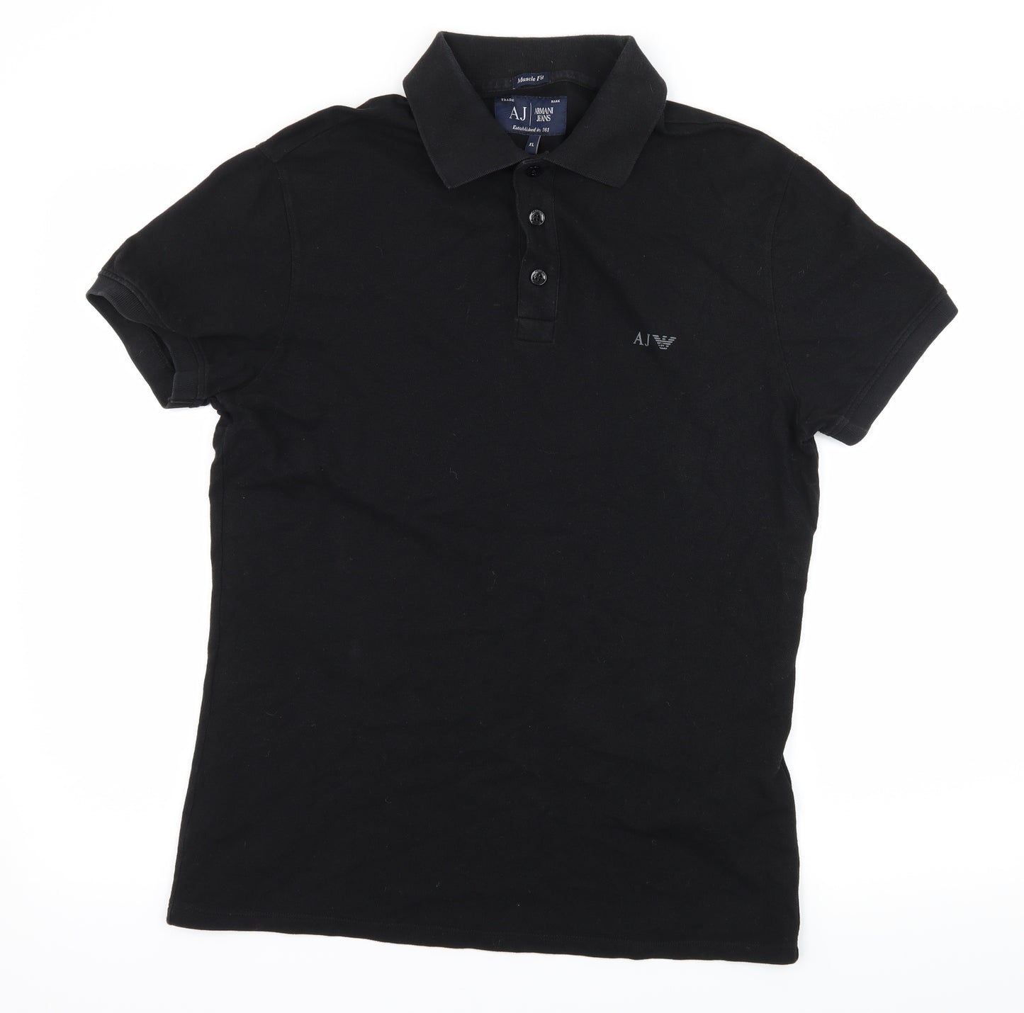 Armani Jeans Mens Black  Jersey  Polo Size XL