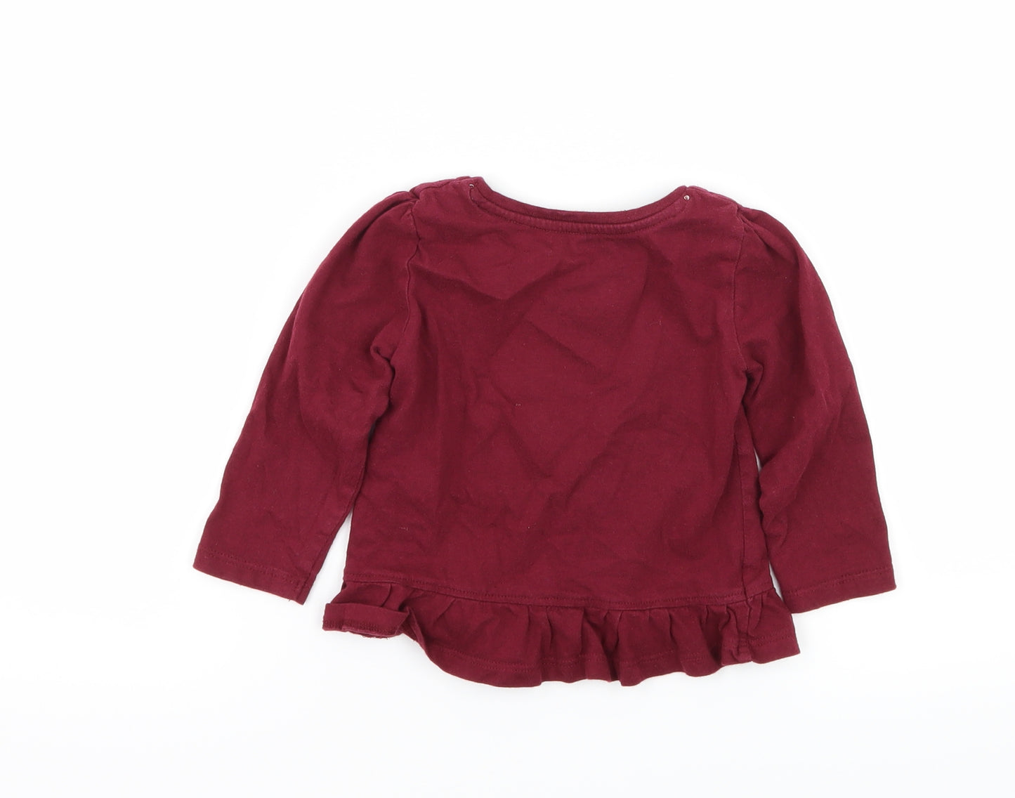 Primark Girls Purple  Jersey Basic T-Shirt Size 9-12 Months  - Butterfly