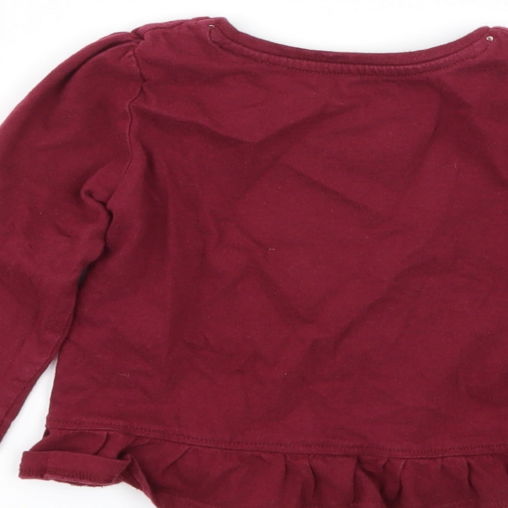 Primark Girls Purple  Jersey Basic T-Shirt Size 9-12 Months  - Butterfly