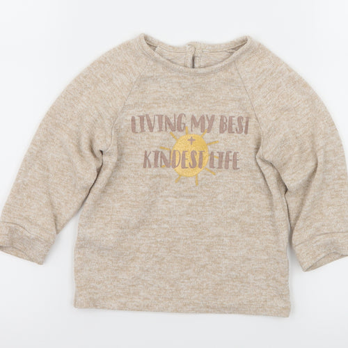 George Baby Brown  Jersey Basic T-Shirt Size 9-12 Months  - Living my best life