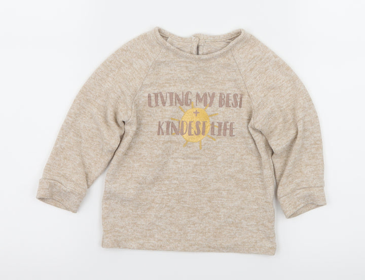George Baby Brown Jersey Basic T-Shirt Size 9-12 Months - Living my best life