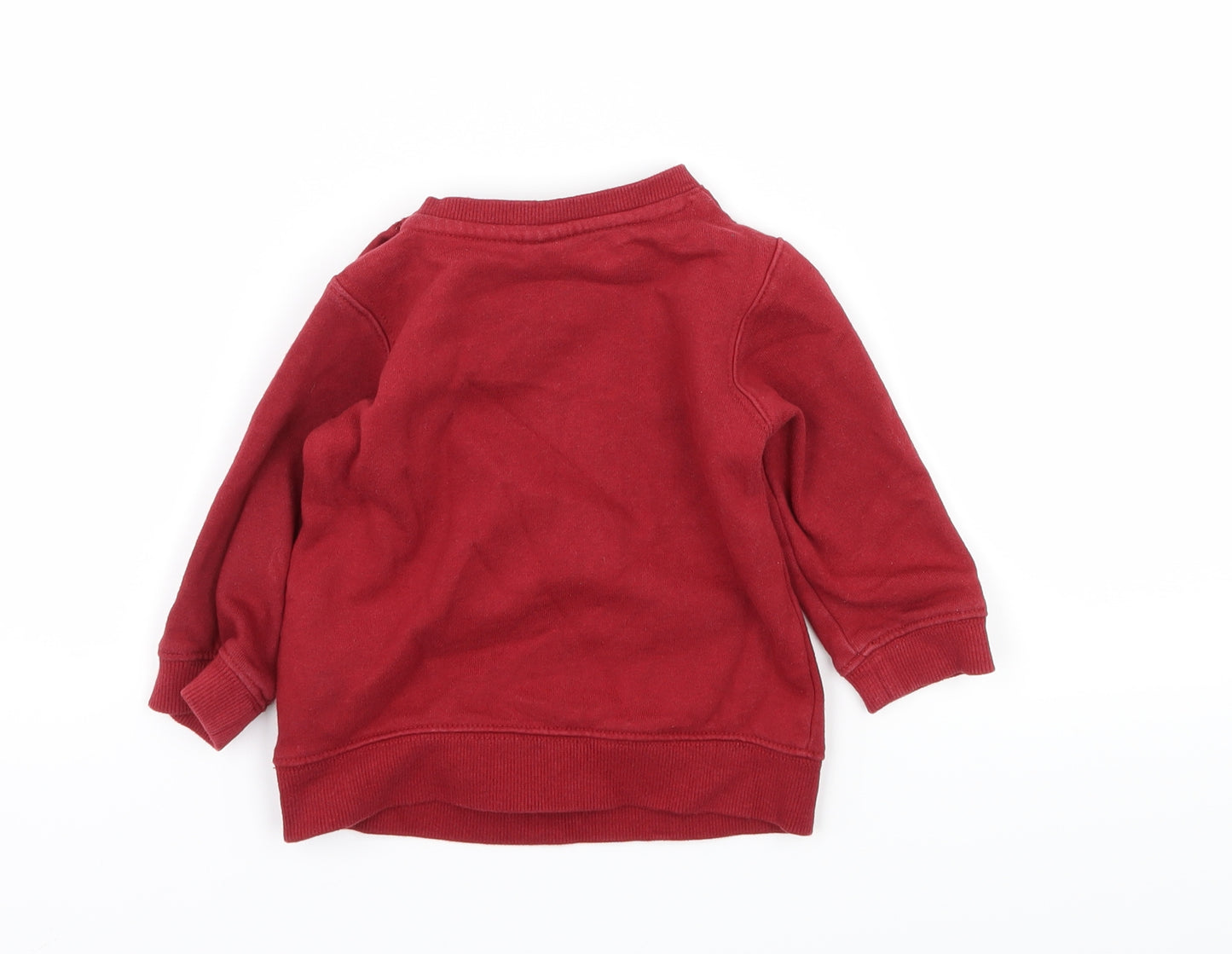 H&M Girls Red  Jersey Pullover Jumper Size 9-12 Months  - Minnie mouse