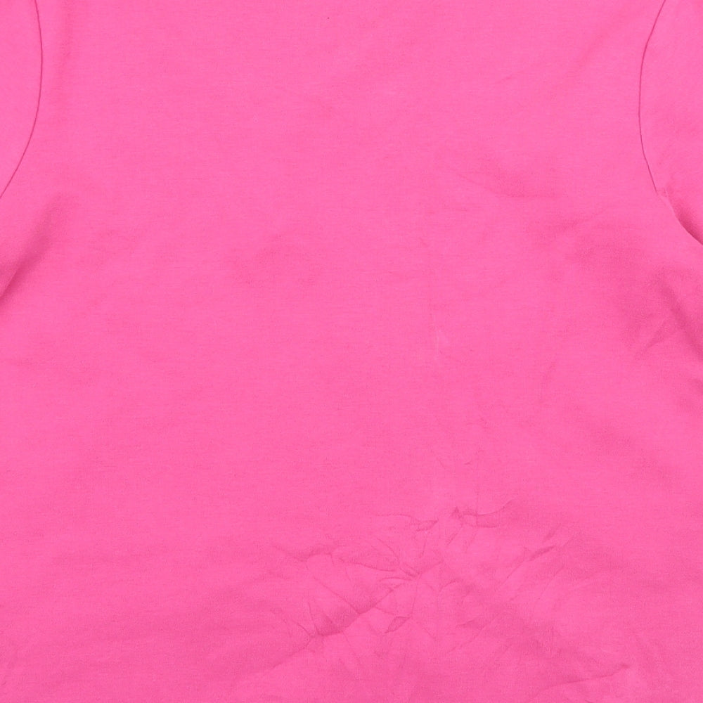 Marks and Spencer Womens Pink Floral Jersey Basic T-Shirt Size 12