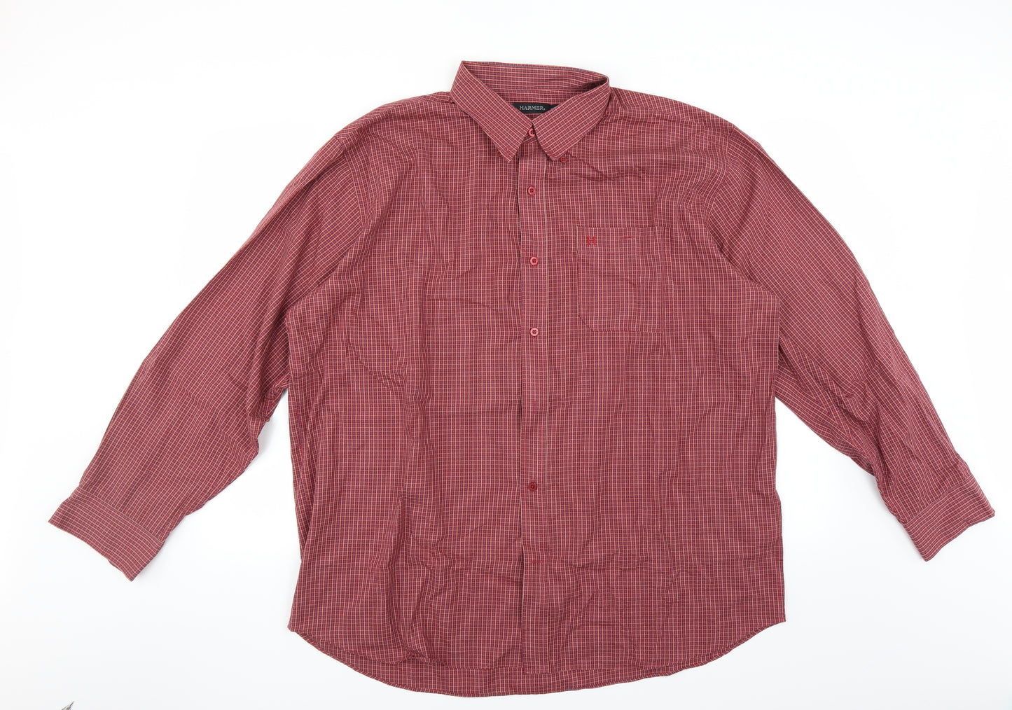 Harmer Mens Red Check   Button-Up Size 2XL