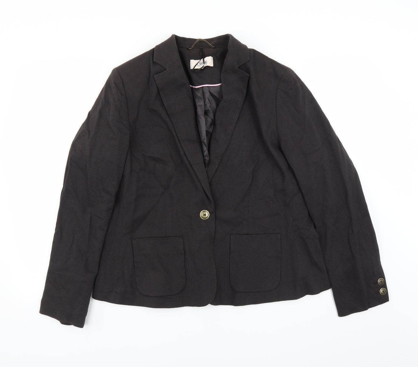 Classic Womens Brown   Jacket Suit Jacket Size 18