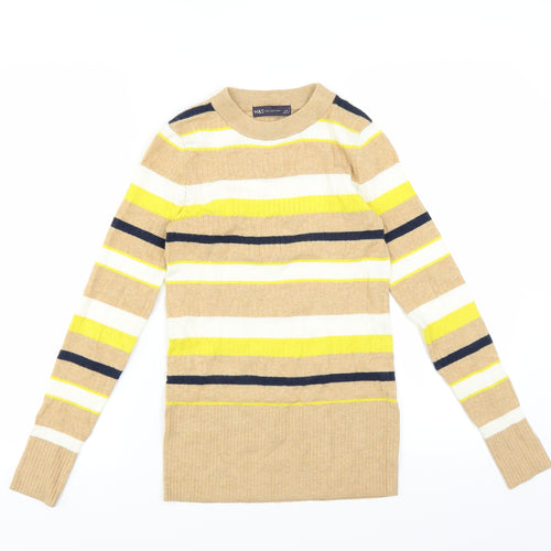 Marks and Spencer Womens Beige Striped  Pullover Jumper Size 6