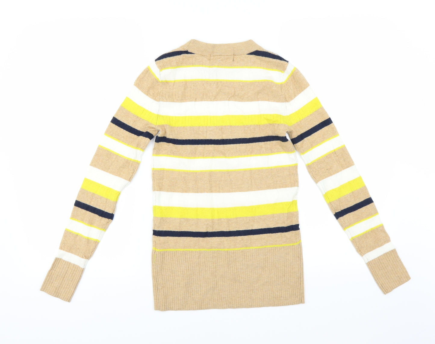 Marks and Spencer Womens Beige Striped  Pullover Jumper Size 6