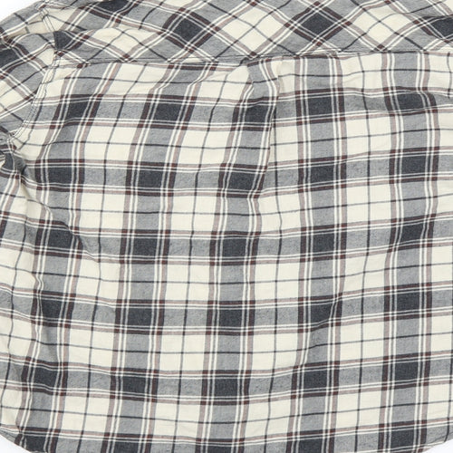 FOREVER 21 Womens Grey Plaid  Basic Button-Up Size S