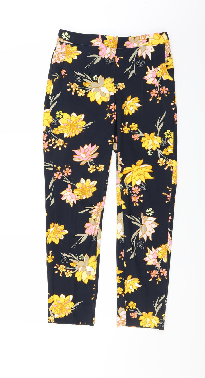 Betty Barclay Womens Blue Floral Trousers Size 8 L30 in