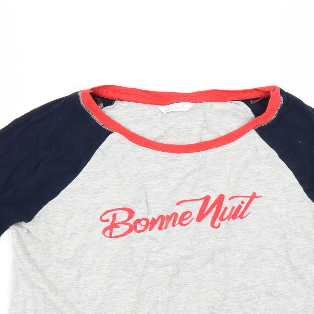 Marks and Spencer Womens Grey Solid  Top Pyjama Top Size 6  - bonne nuit