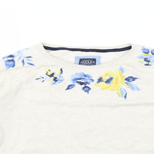 Joules Womens Beige   Pullover Sweatshirt Size 6  - Flower Detail