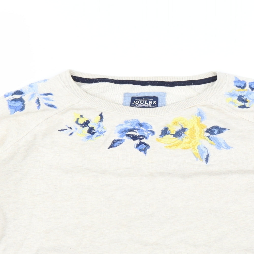 Joules Womens Beige   Pullover Sweatshirt Size 6  - Flower Detail