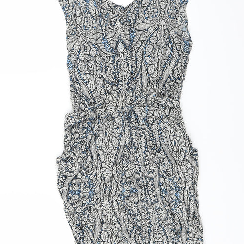Warehouse Womens Blue Floral  Mini  Size 8