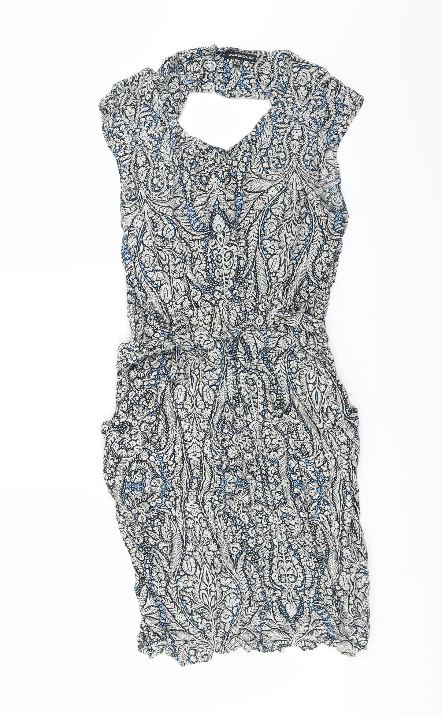 Warehouse Womens Blue Floral  Mini  Size 8