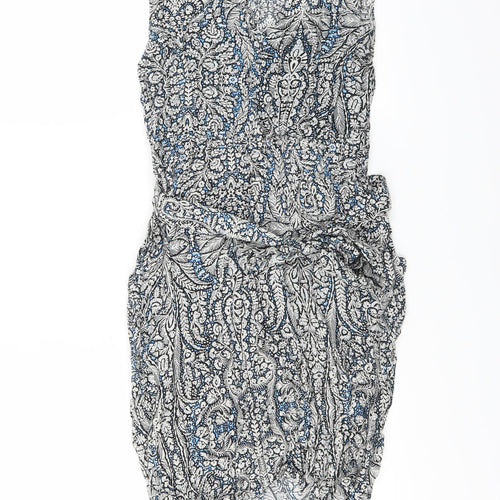 Warehouse Womens Blue Floral  Mini  Size 8