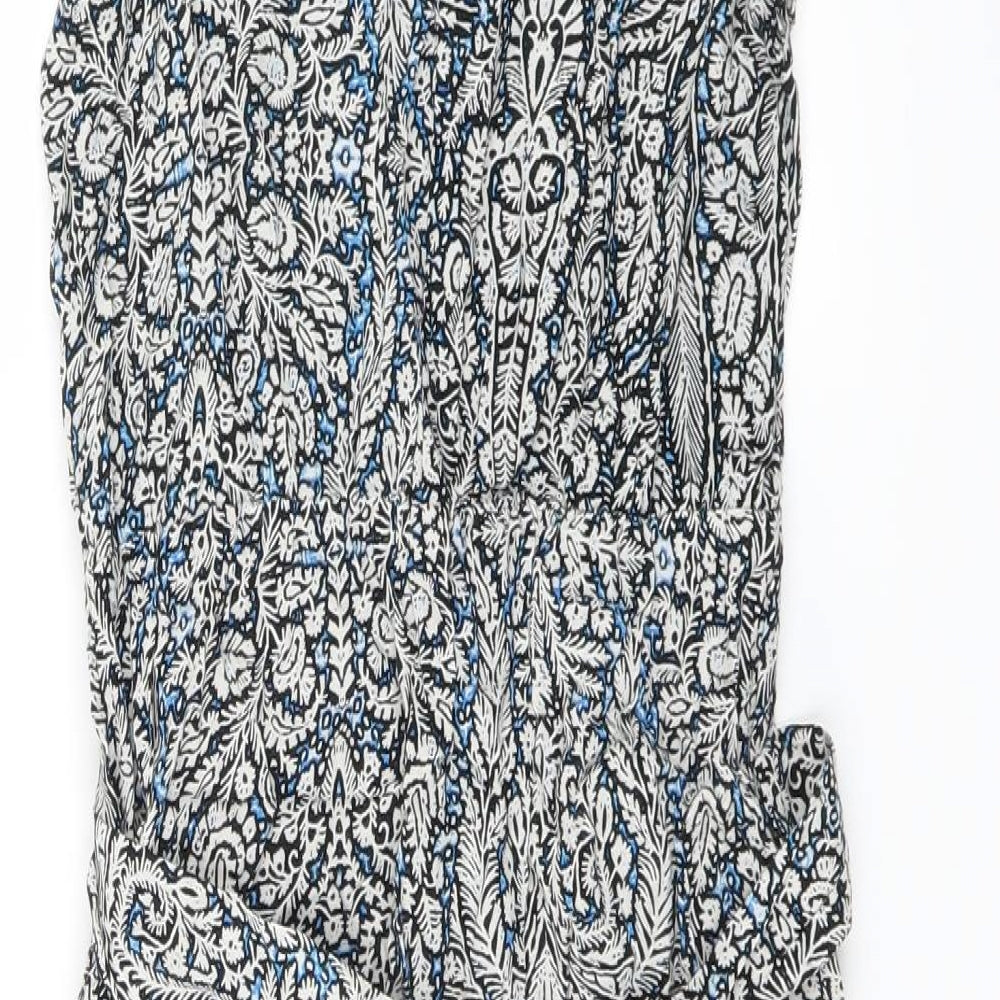 Warehouse Womens Blue Floral  Mini  Size 8
