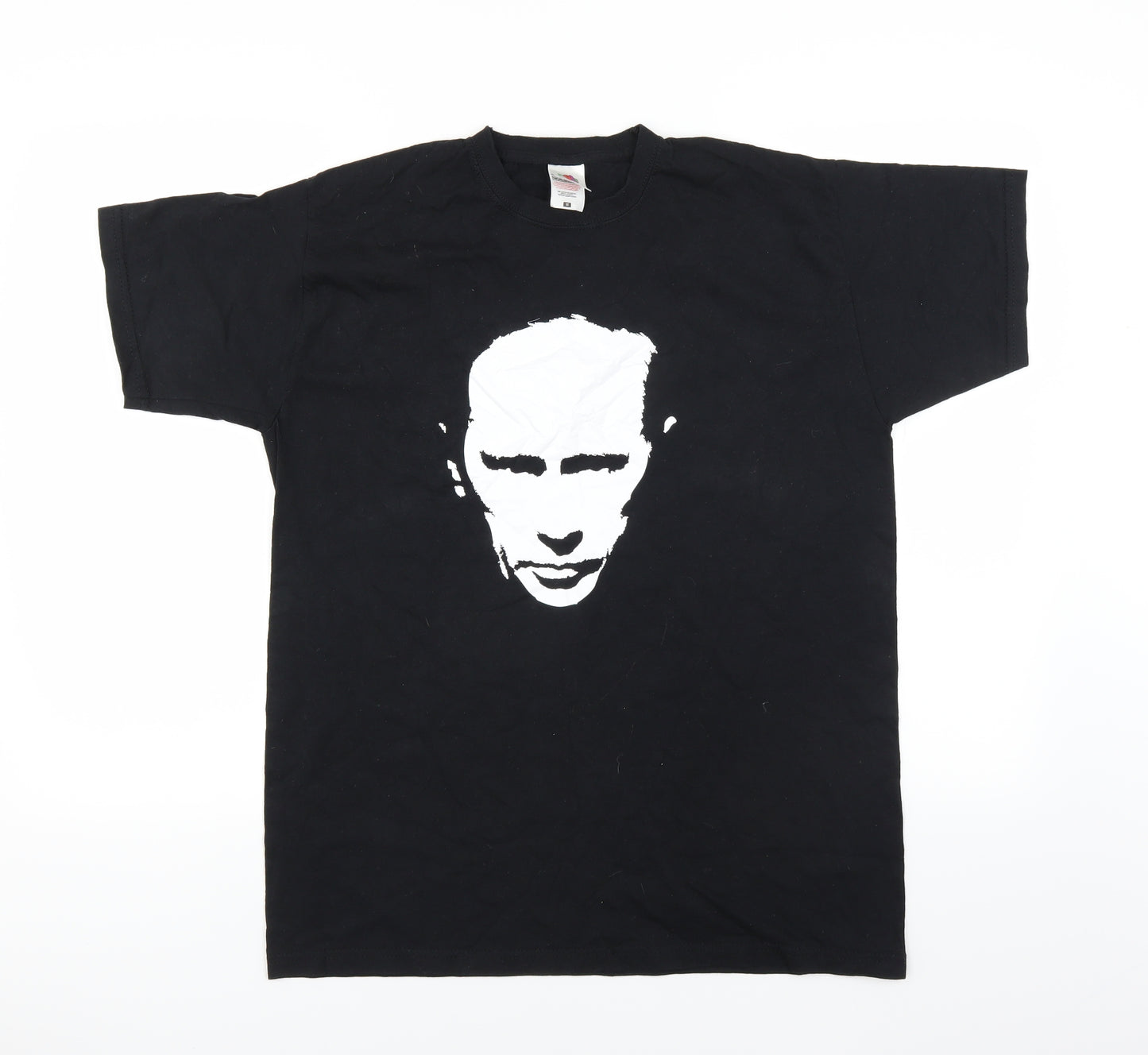 Fruit of the Loom Mens Black    T-Shirt Size M  - Face