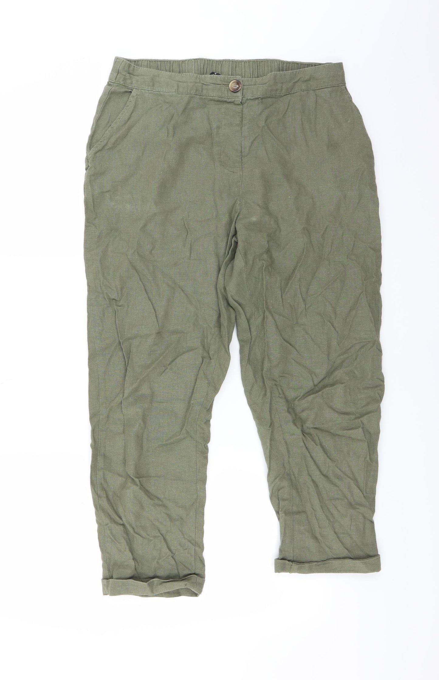 Peacocks Womens Green   Trousers  Size 12 L25 in