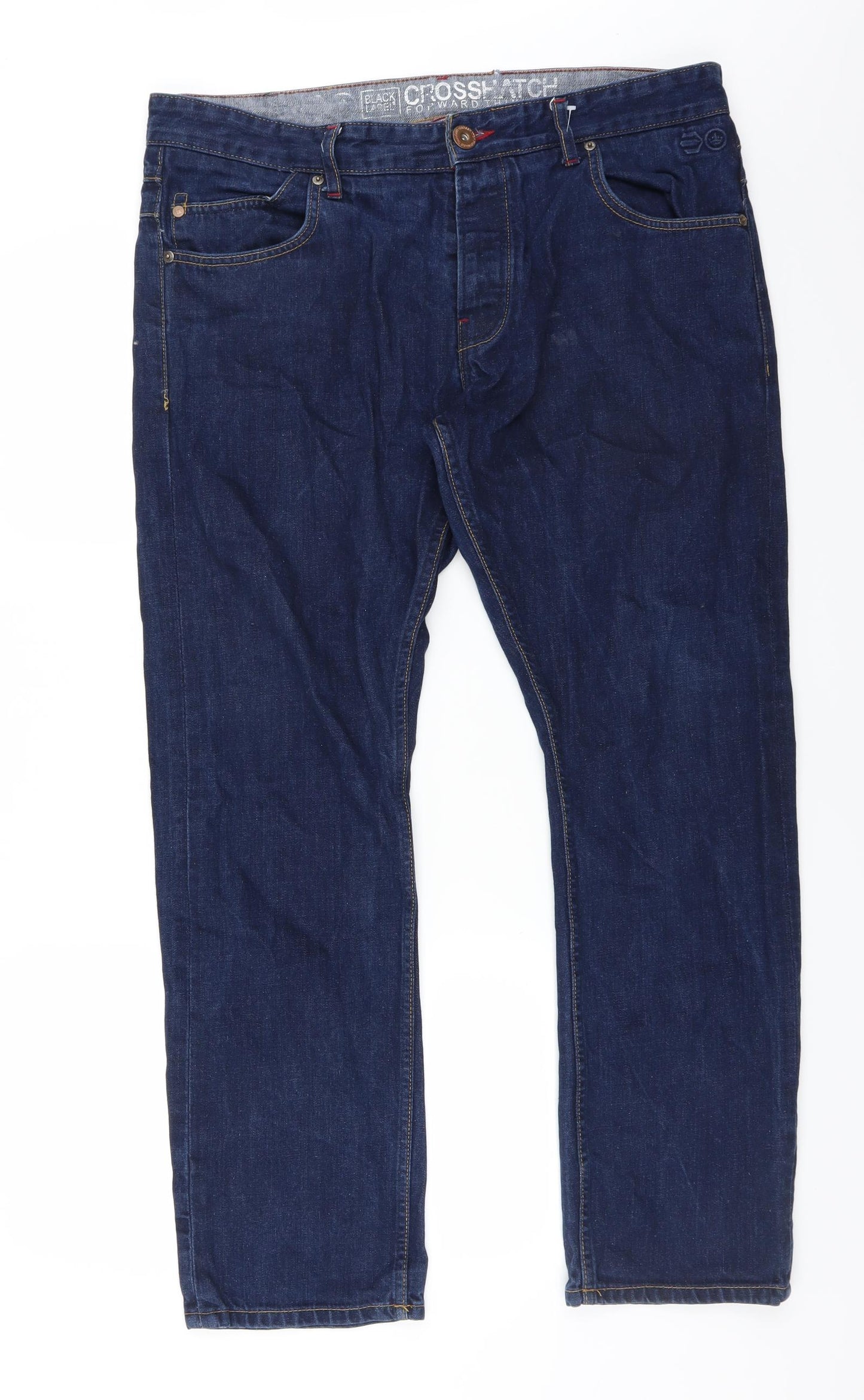 Crosshatch Mens Blue   Straight Jeans Size 38 L31 in
