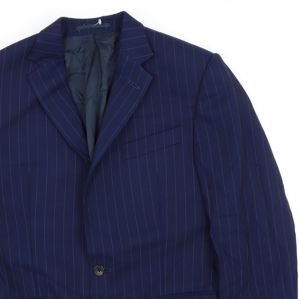 Chester Barrie Mens Blue Striped  Jacket Suit Jacket Size 38