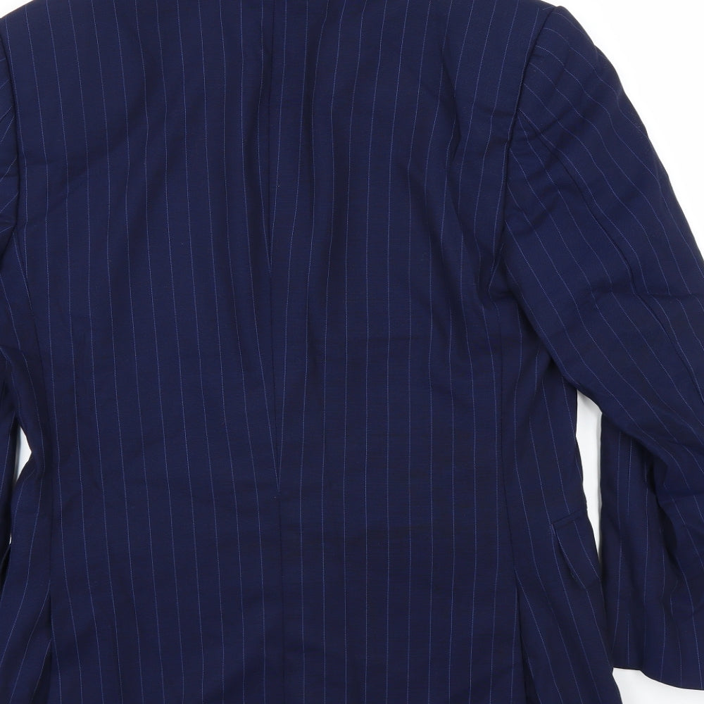 Chester Barrie Mens Blue Striped  Jacket Suit Jacket Size 38