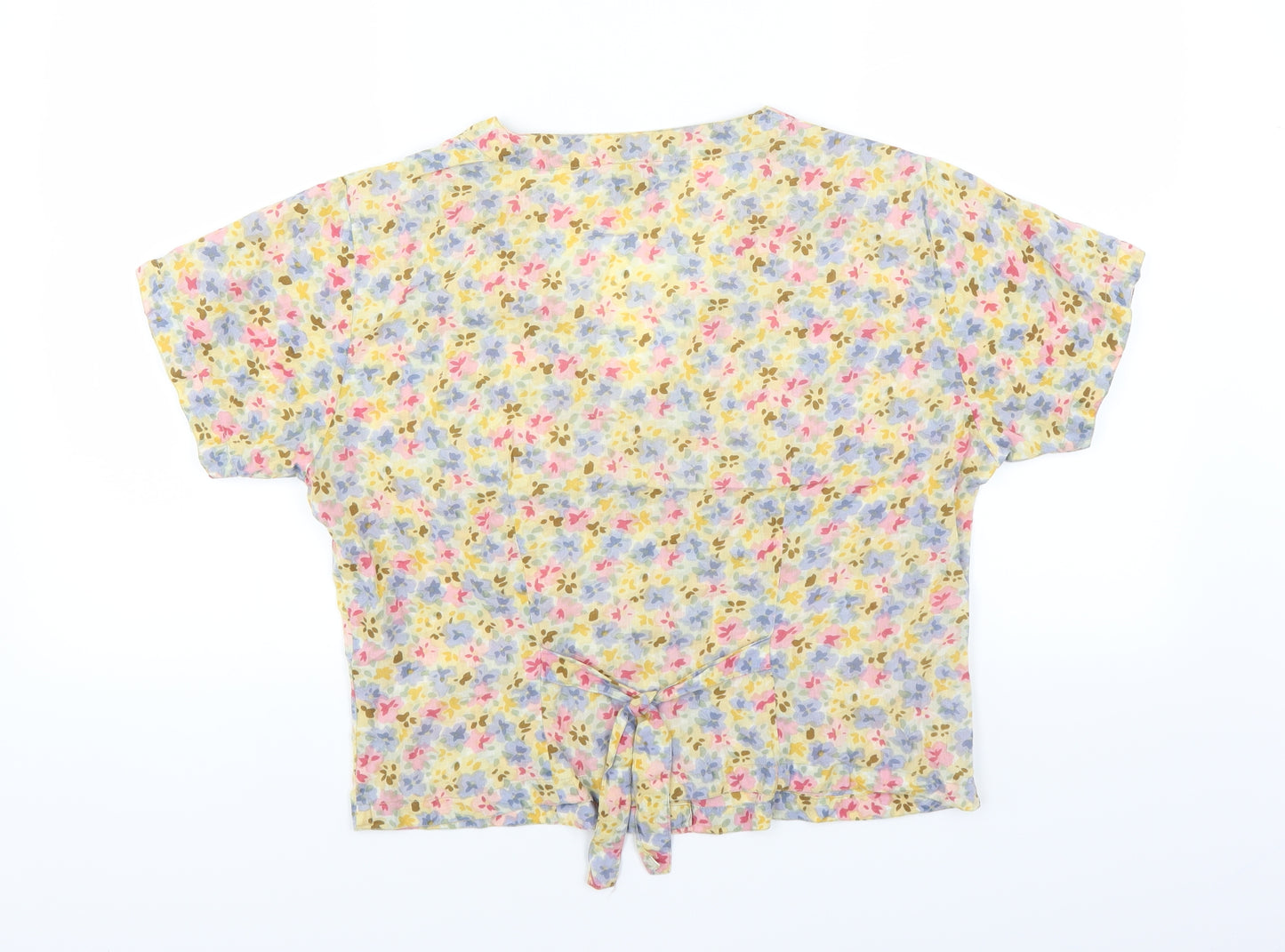 Monsoon Womens Yellow Floral  Basic Blouse Size 16