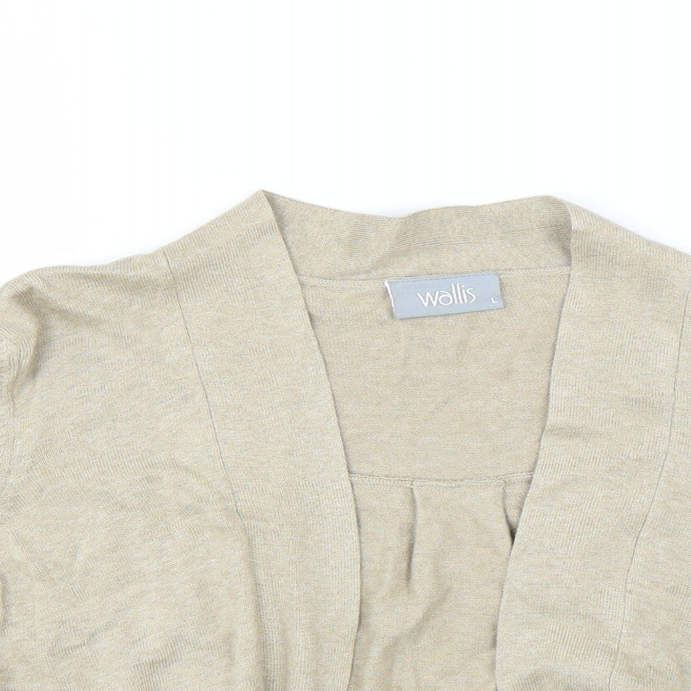 Wallis Womens Beige   Cardigan Jumper Size L  - Shrug