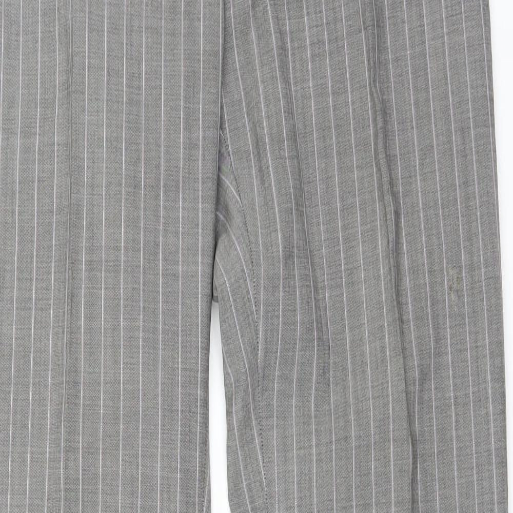 Massimo Dutti Womens Grey Striped  Trousers  Size 12 L33 in