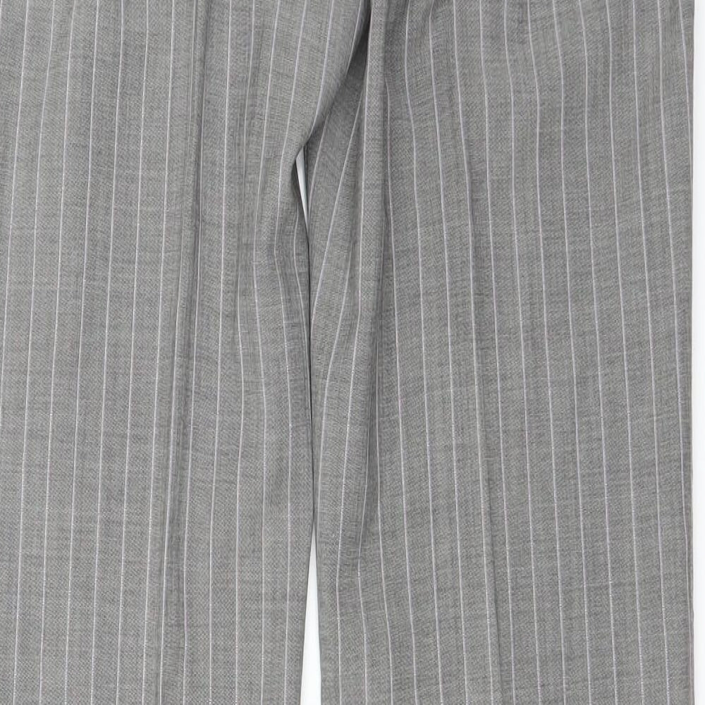 Massimo Dutti Womens Grey Striped  Trousers  Size 12 L33 in