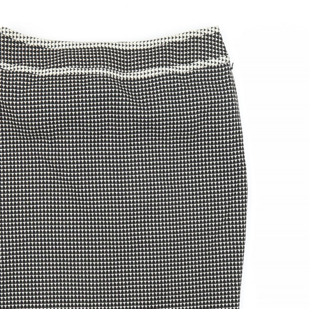 NEXT Womens Black Geometric  Straight & Pencil Skirt Size 12