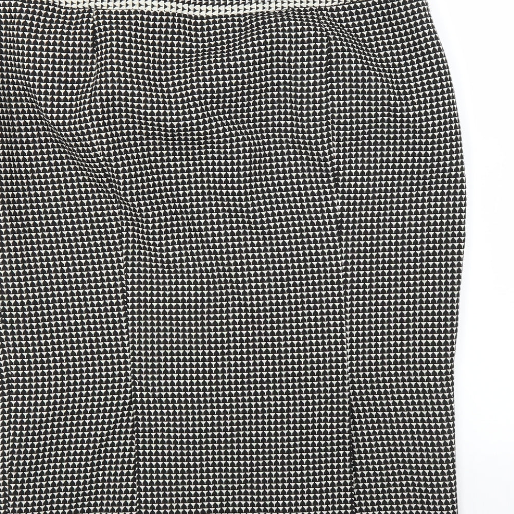 NEXT Womens Black Geometric  Straight & Pencil Skirt Size 12