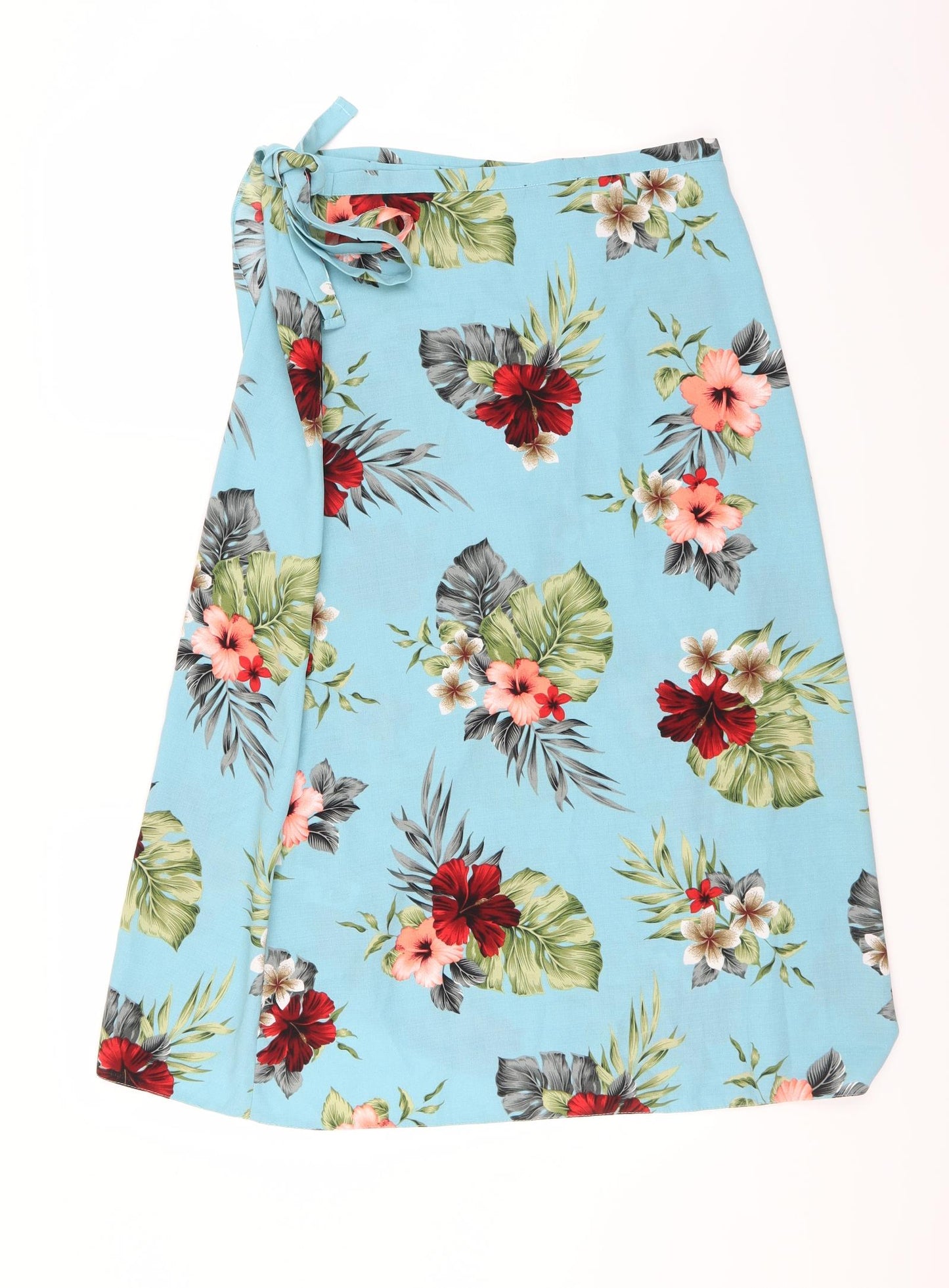 New Look Womens Blue Floral  Wrap Skirt Size 12