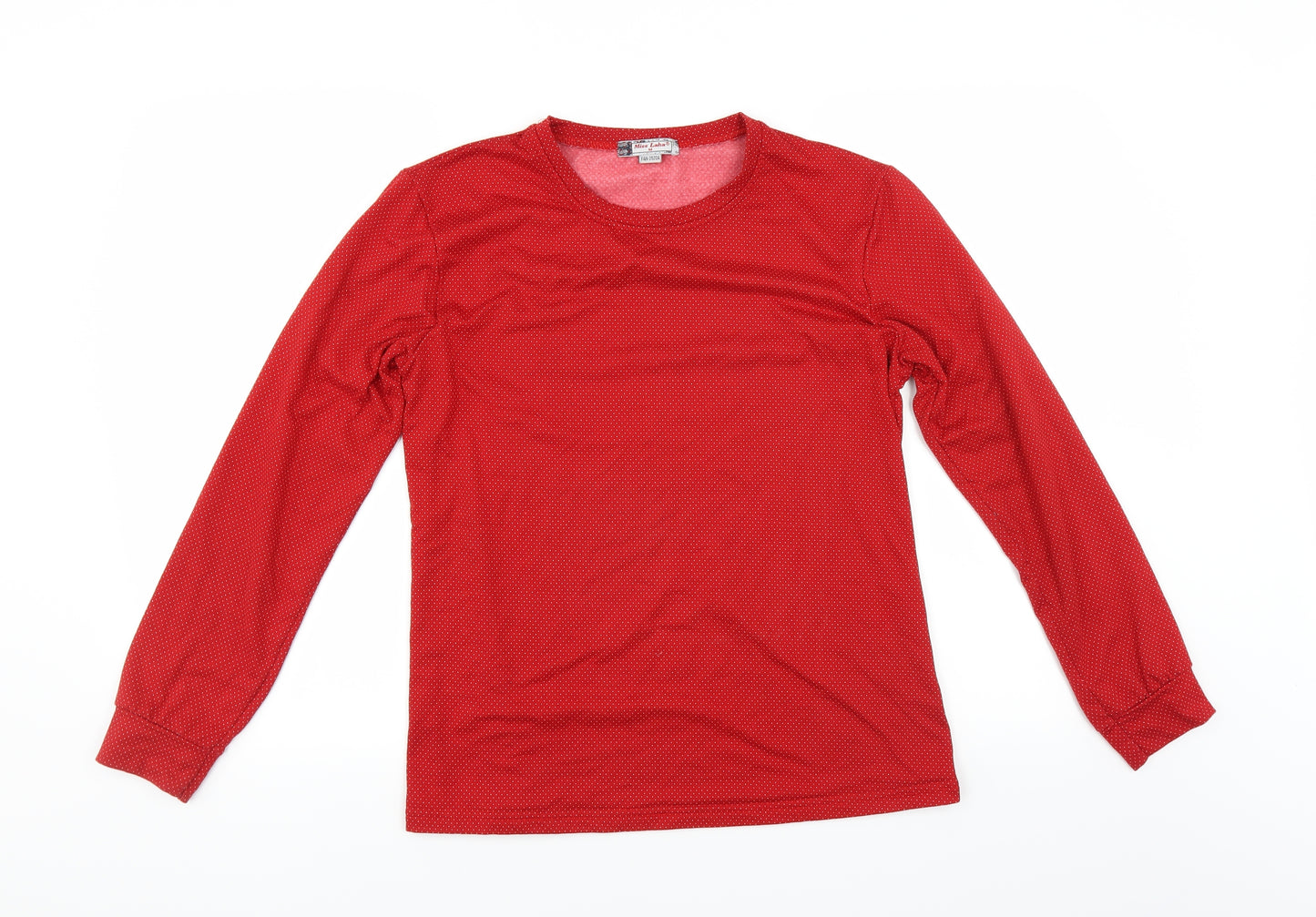 Miss Laha Womens Red Polka Dot  Pullover Sweatshirt Size M  - Fleece lined
