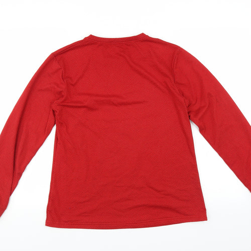 Miss Laha Womens Red Polka Dot  Pullover Sweatshirt Size M  - Fleece lined