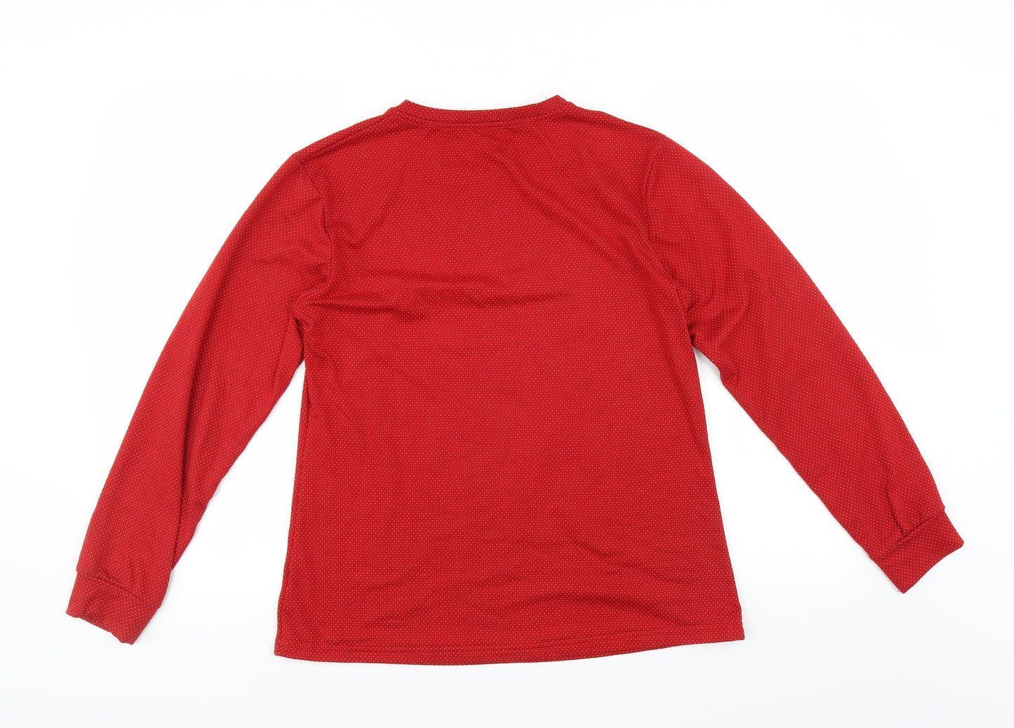 Miss Laha Womens Red Polka Dot  Pullover Sweatshirt Size M  - Fleece lined