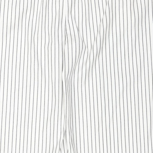 Marks and Spencer Womens White Striped  Trousers  Size 22 L29 in - RELAXED STRAIGHT