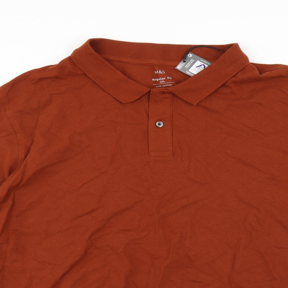Marks and Spencer Mens Brown    Polo Size 2XL