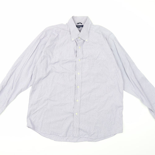 Reed Mens Blue Check   Dress Shirt Size XL