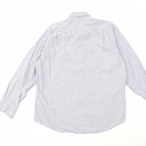 Reed Mens Blue Check   Dress Shirt Size XL