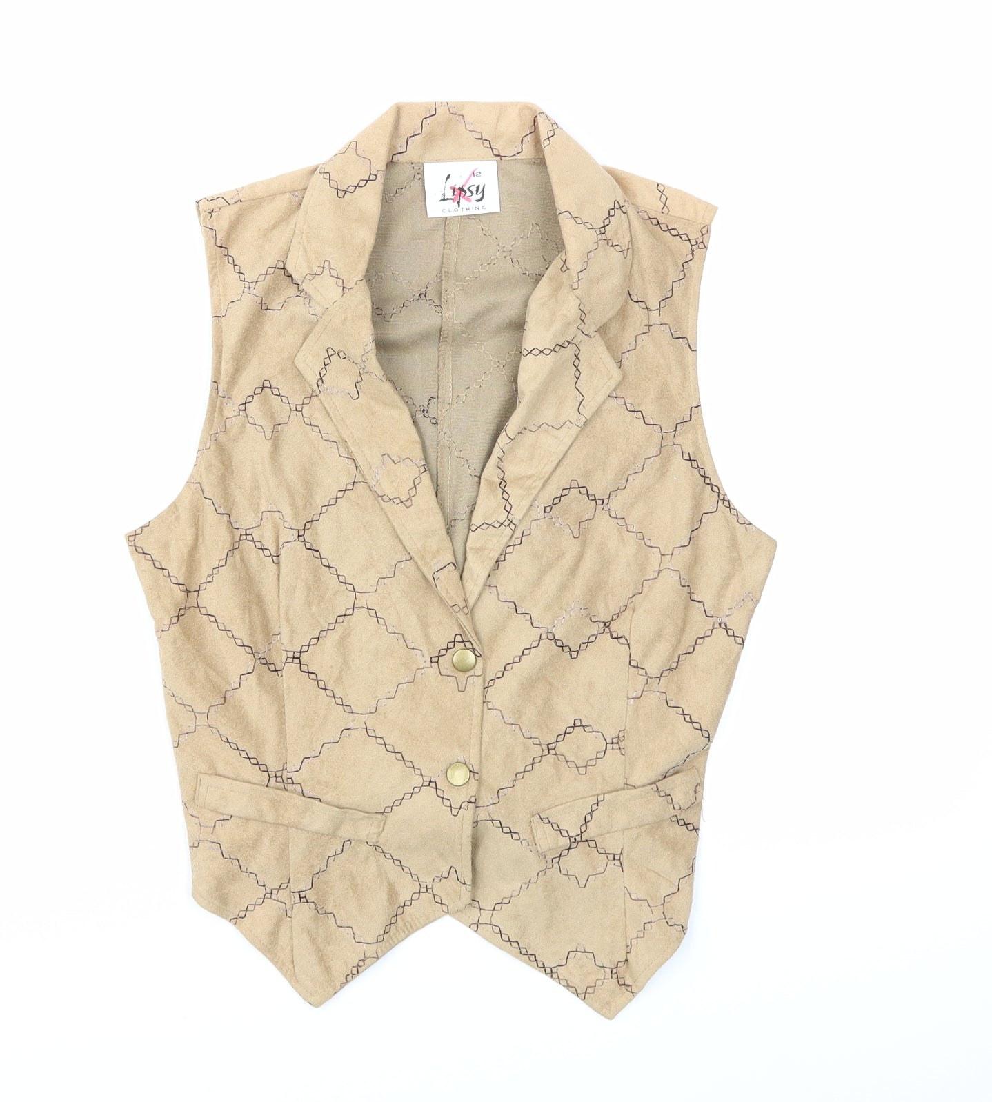 Lipsy Womens Brown   Jacket Waistcoat Size 12