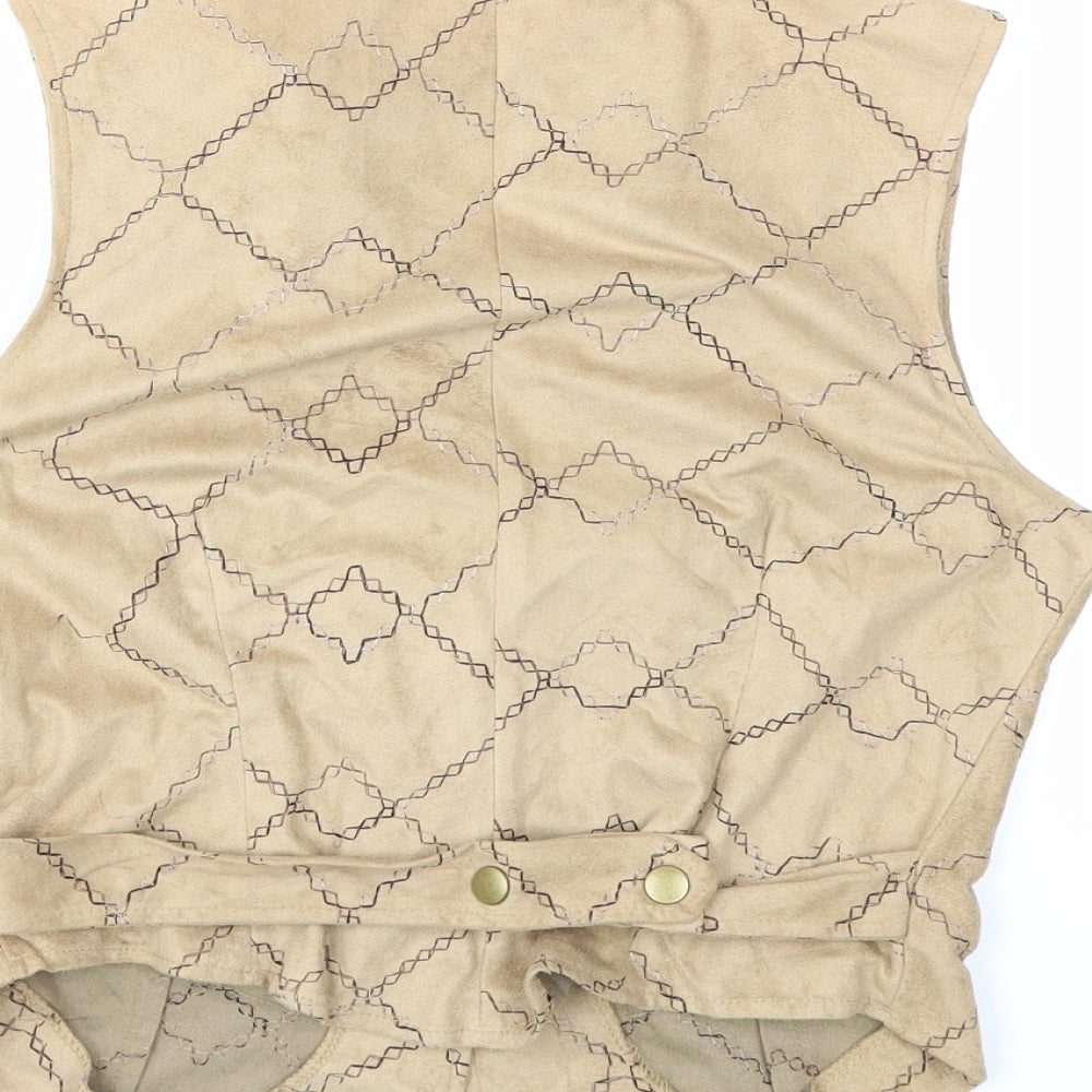Lipsy Womens Brown   Jacket Waistcoat Size 12