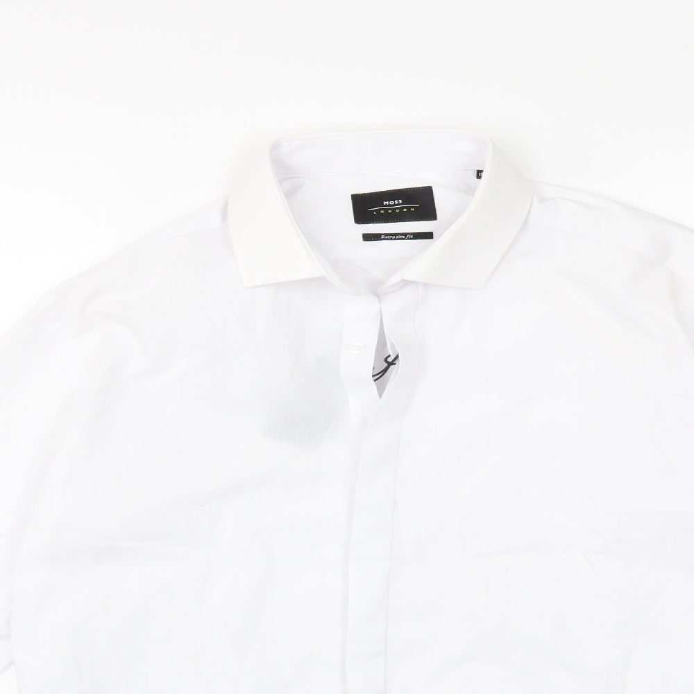 Moss Bros Mens White    Dress Shirt Size 15.5