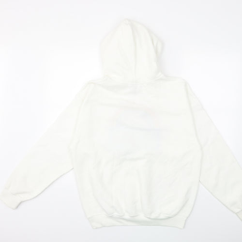 Gildan Womens White   Pullover Hoodie Size M  - thank you nhs