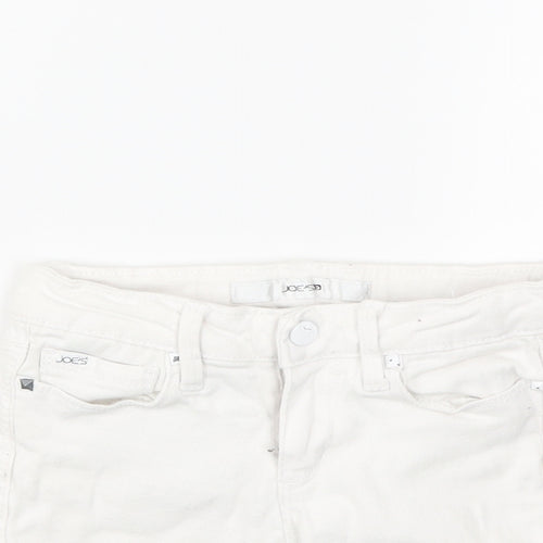 Preworn Girls White  Denim Hot Pants Shorts Size 4 Years