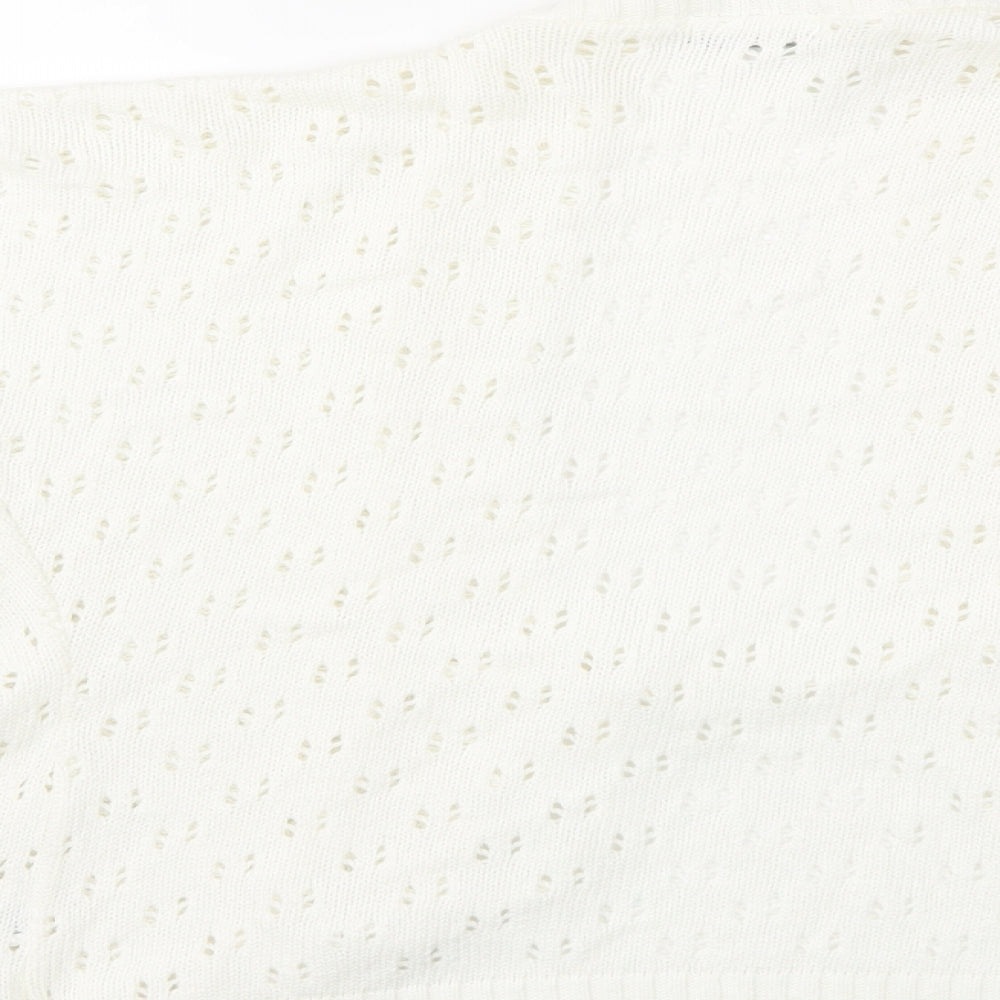 Pyari Womens White   Cardigan Jumper Size S