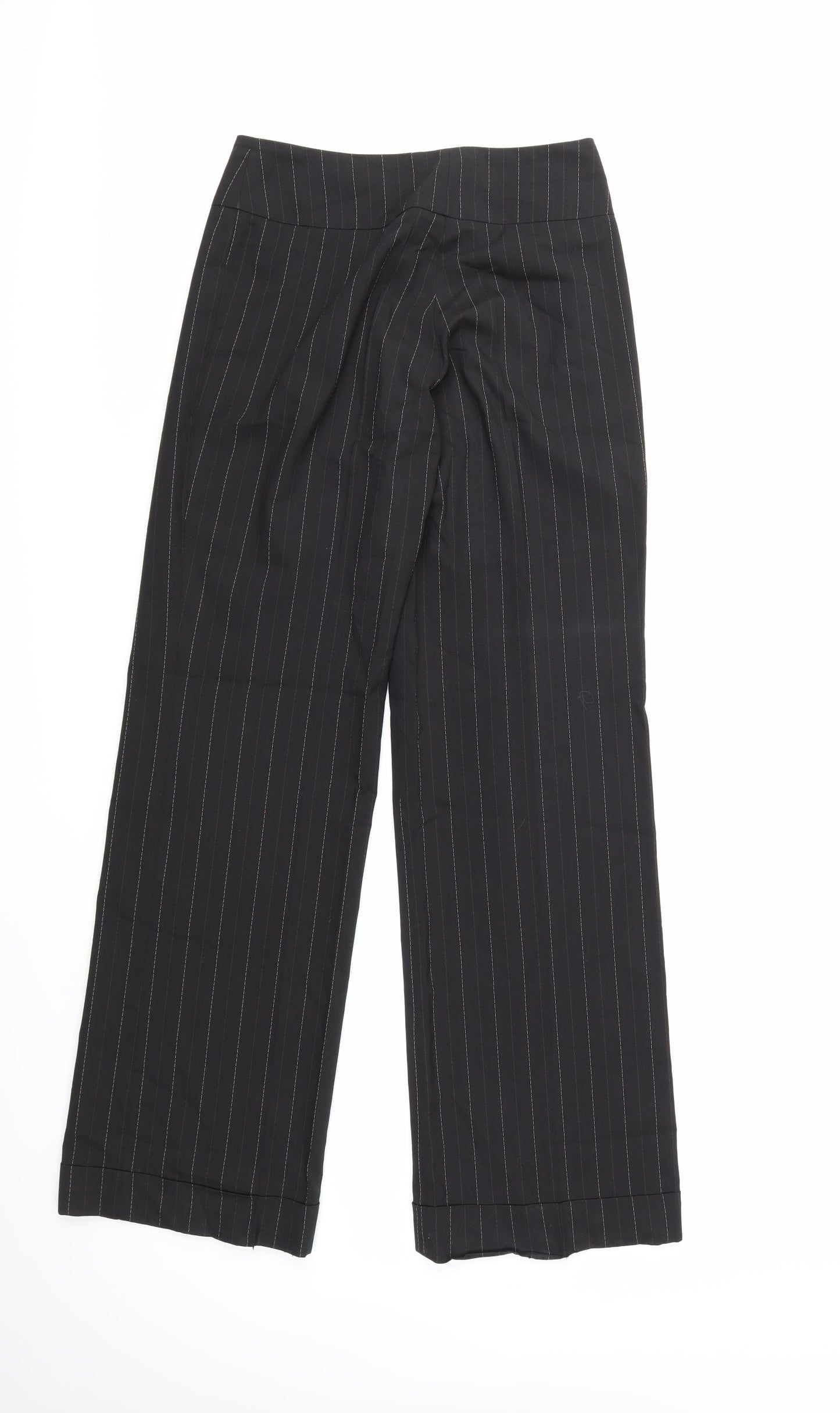 Jake's Womens Black Striped  Trousers  Size 28 in L32 in