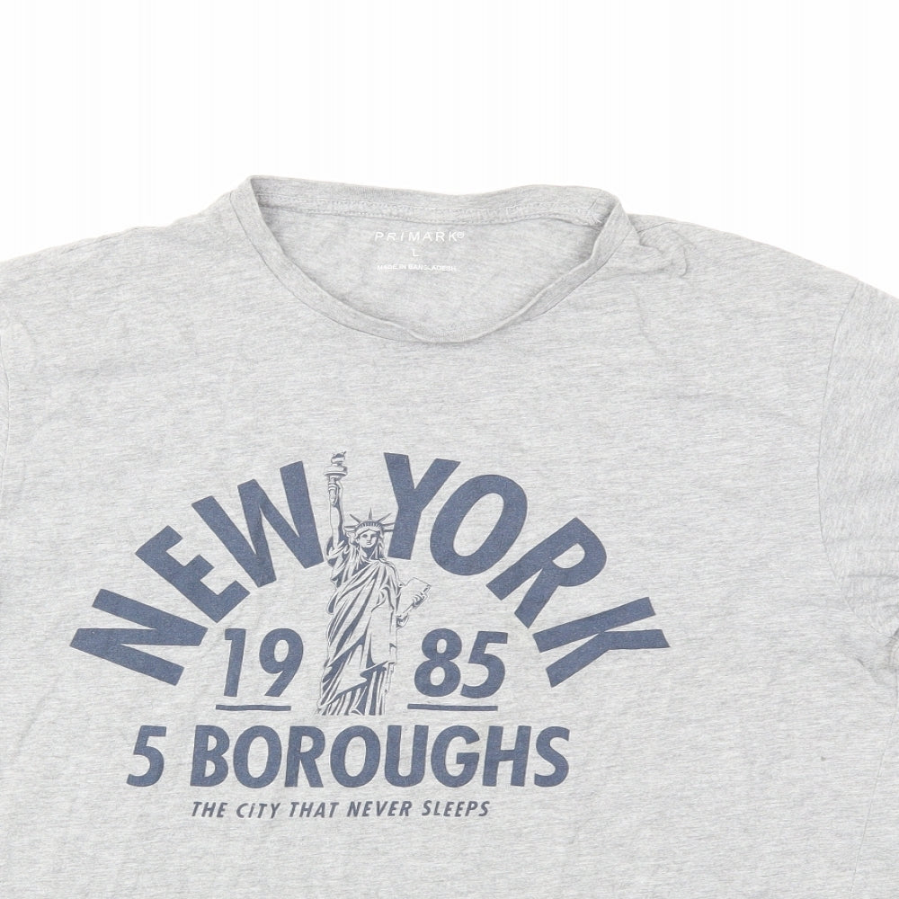Primark Mens Grey    T-Shirt Size L
