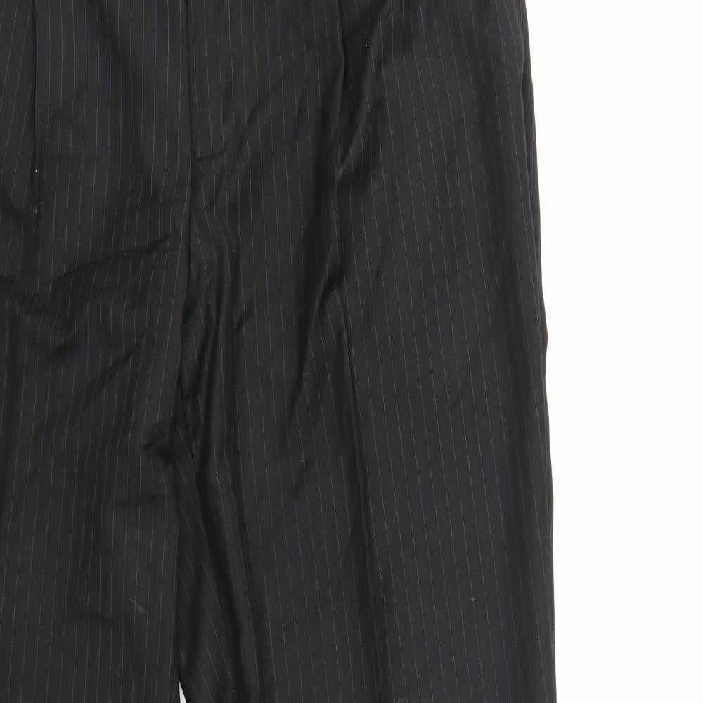 Preworn Mens Black Striped  Trousers  Size 36 in L31 in