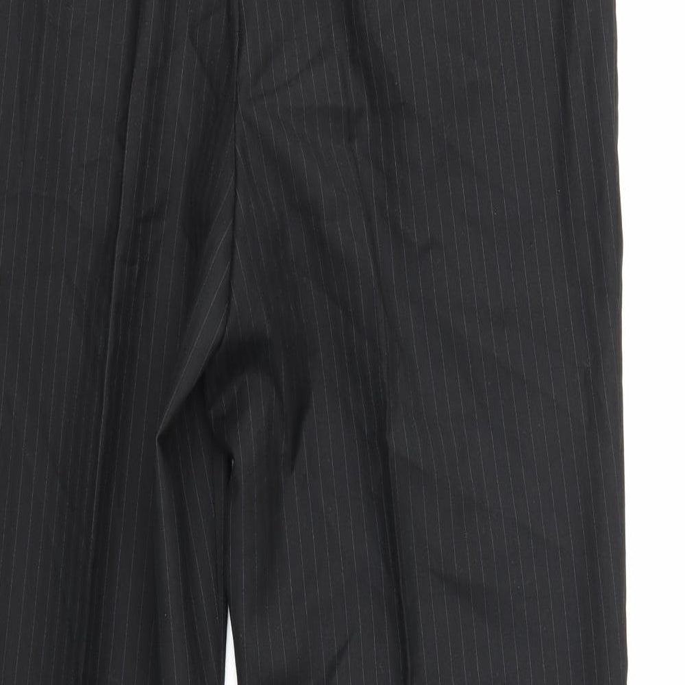 Preworn Mens Black Striped  Trousers  Size 36 in L31 in